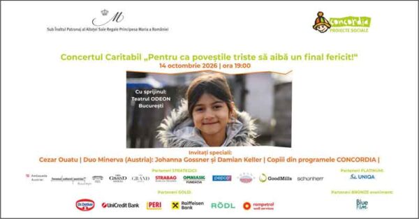 Concert caritabil: „Pentru ca poveștile triste să aibă un final fericit!”